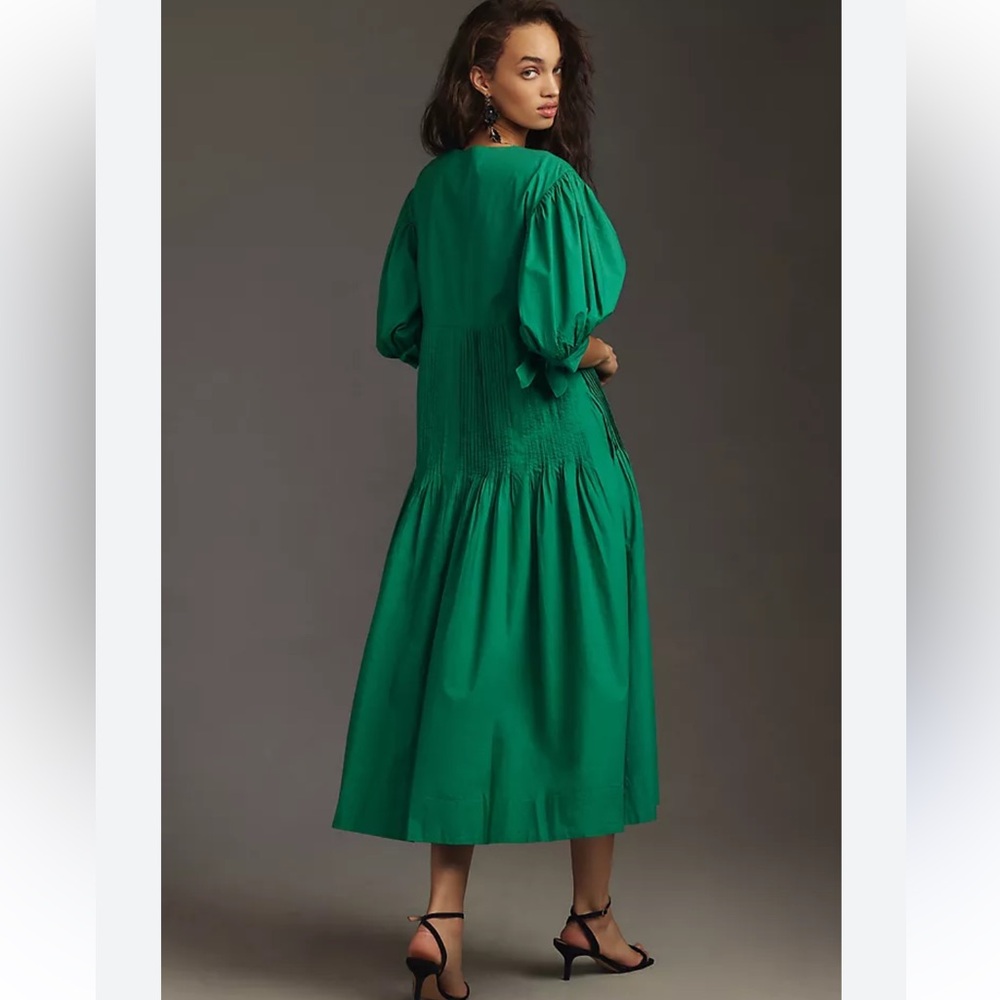Anthropologie Maeve size S Emerald Green midi dress - Picture 2 of 8